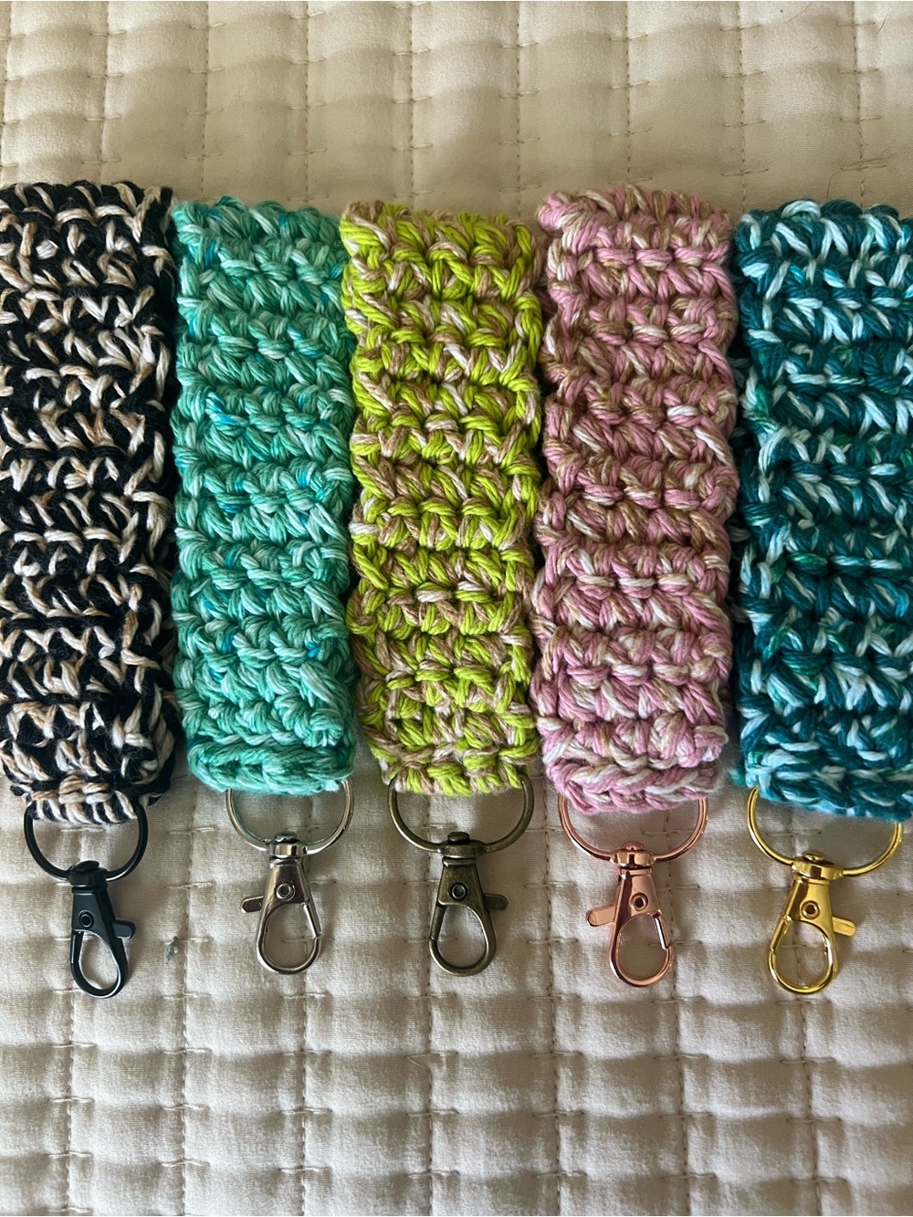 Handmade Crochet Key & Card Wristlet - Multi Color Options - Picture 4 of 4
